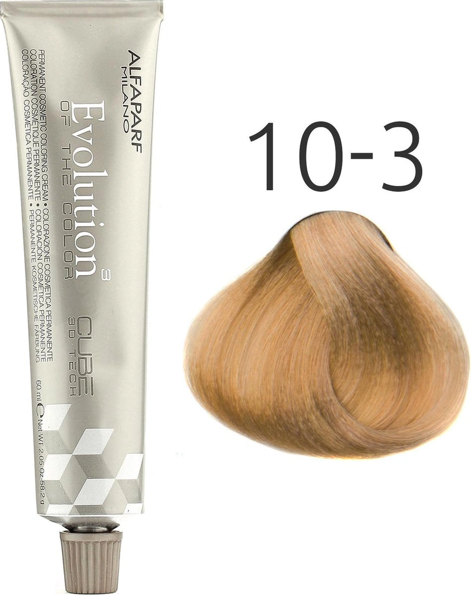 Alfaparf Evolution of the Color CUBE hajfesték - 10.3 60ml Lightest Golden Blonde képe 1
